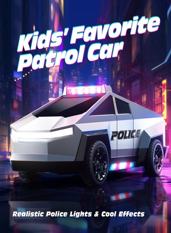 Tecnock RC Truck for Kids, 1:18 Scale Police Remote Control Truck with LED Lights, 2 Rechargeable Batteries, 2.4GHz All-Terrain RC Car, Toys Gift for Boys Girls Aged 3-8, 8-12 - Image 2